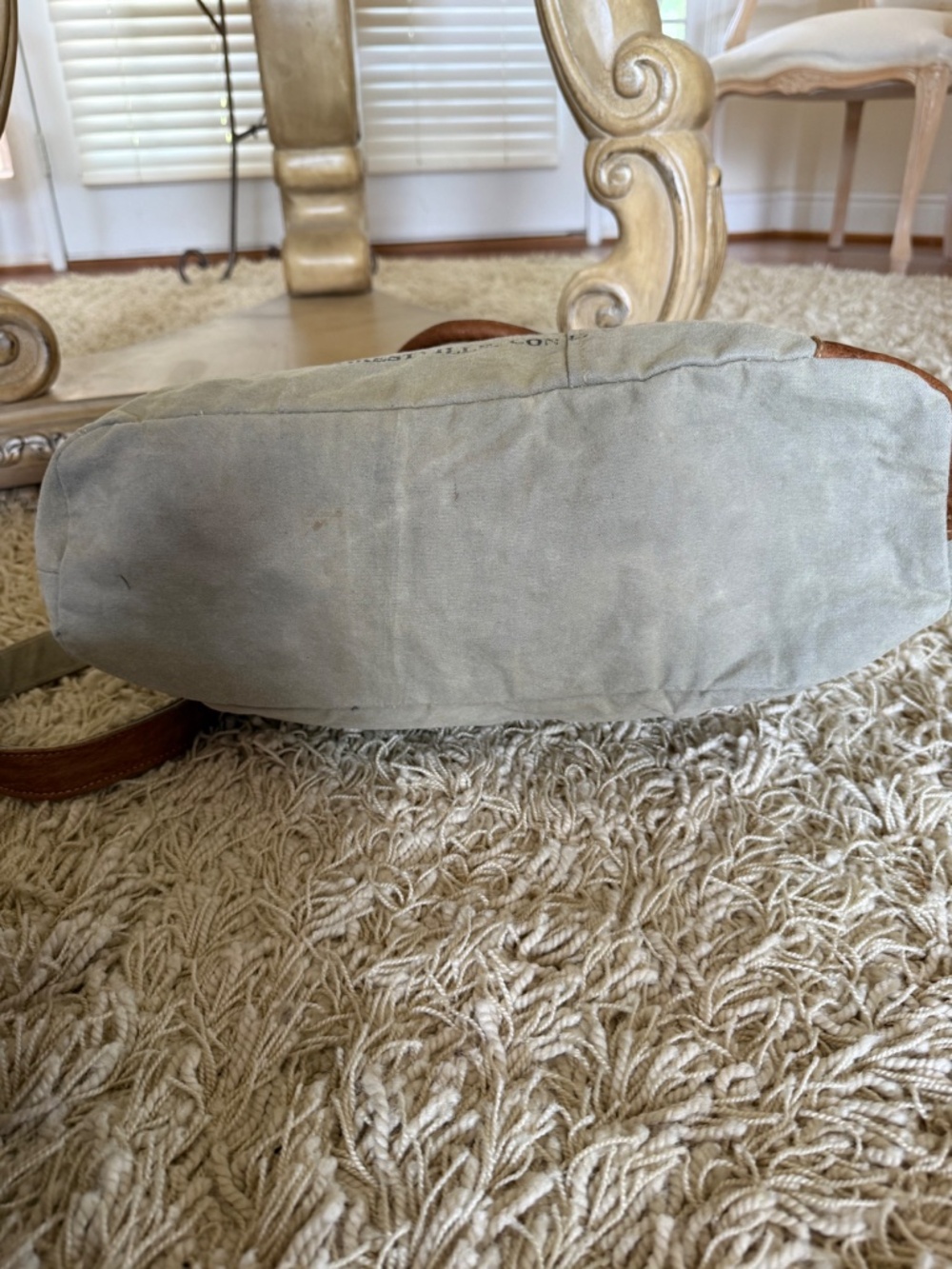Myra Bag Upcycled Gerster Canvas Convertible Bag Genuine Leather Accents - Picture 8 of 11